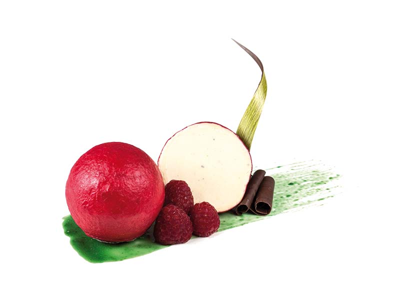 Artikelbild Tonkabohnenkugel im Himbeerleder 5.5 cm 307291