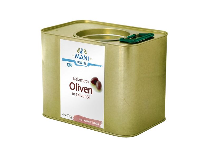Artikelbild Bio Oliven Kalamata m. Kern in Olivenöl Mani 9419